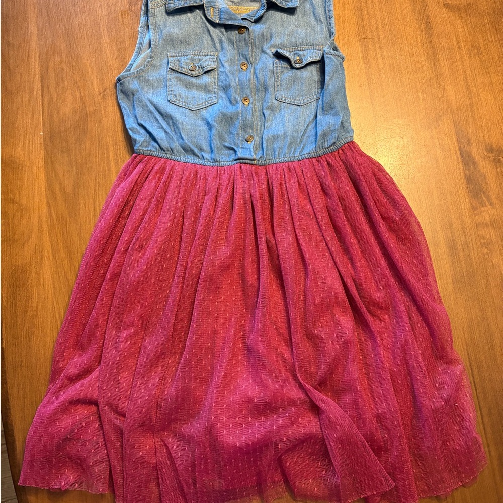Knitworks Denim and Pink Kids Dress